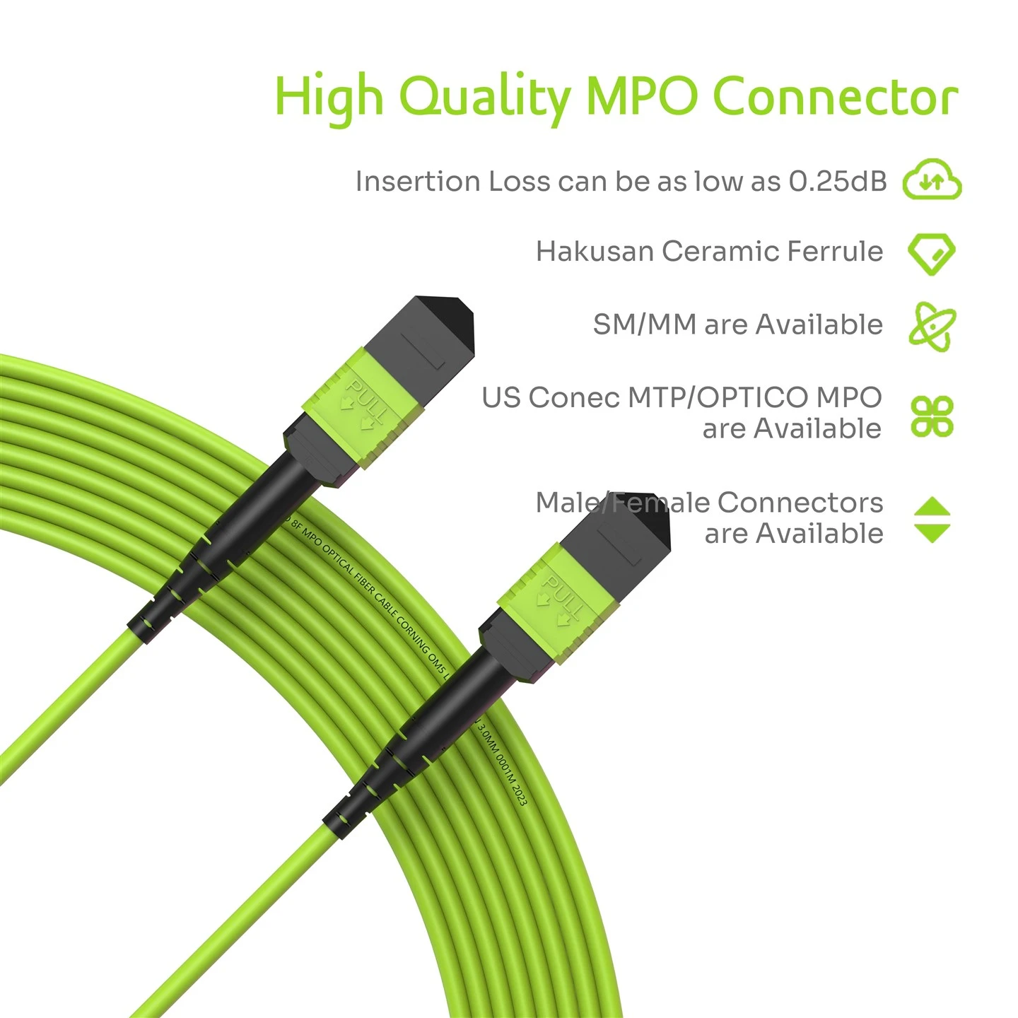 8F MPO-MPO Male Trunk Cable OM5